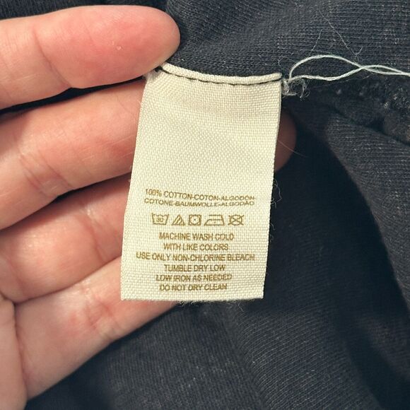 Free People Pullover Top XS Black Wash Snap Front Ribbed Grunge Dark Casual Punk - Picture 5 of 7